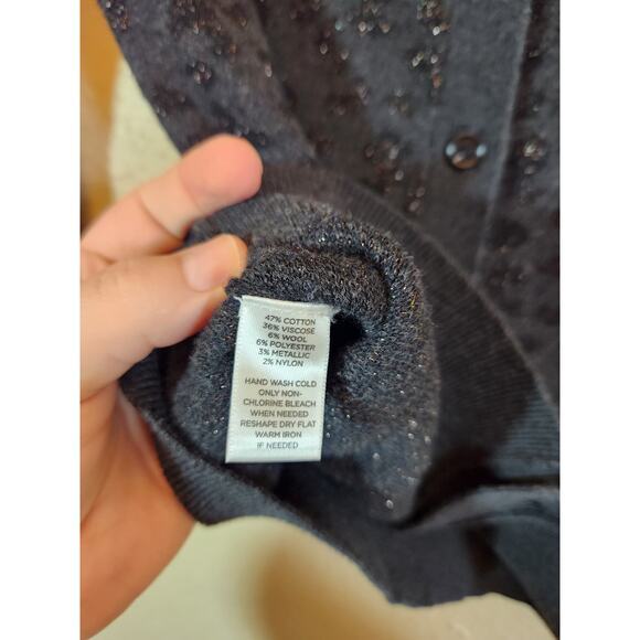 Ann Taylor Loft Womens Gray Leopard Long Sleeve Button Front Cardigan Size Small - Picture 4 of 6